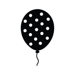 party polka dot balloon icon silhouette vector illustration