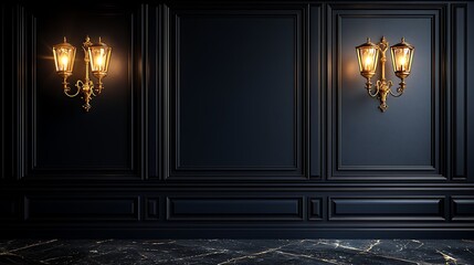 Interior architectural wall sconce with candle light