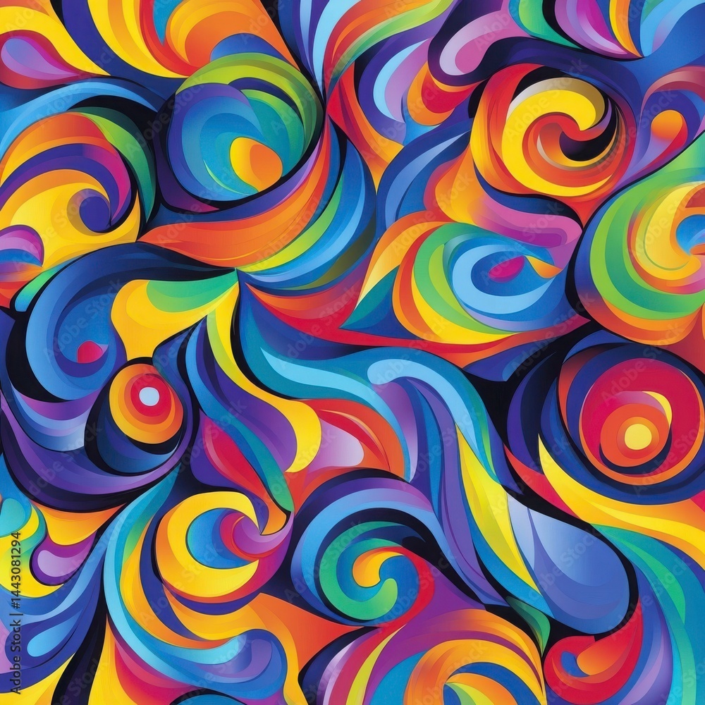 Poster colorful abstract swirl pattern background