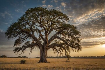 Fototapeta premium large green tree in Savannah