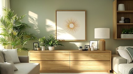 Interior view of modern living space with natural light and design elements