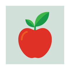 Minimal Apple Fruit with Leaf for Healthy Living
