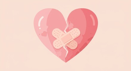 Clean vector heart with medical band-aid