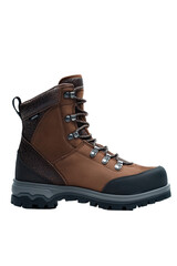 Isolated Brown Leather Hiking Boot