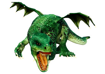 Obraz premium 3D Rendering Fairy Tale Dragon on White