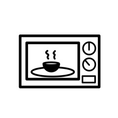 Microwave oven line icon illustration