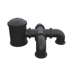 Steampunk Pipes, 3d illustration isolated on white background