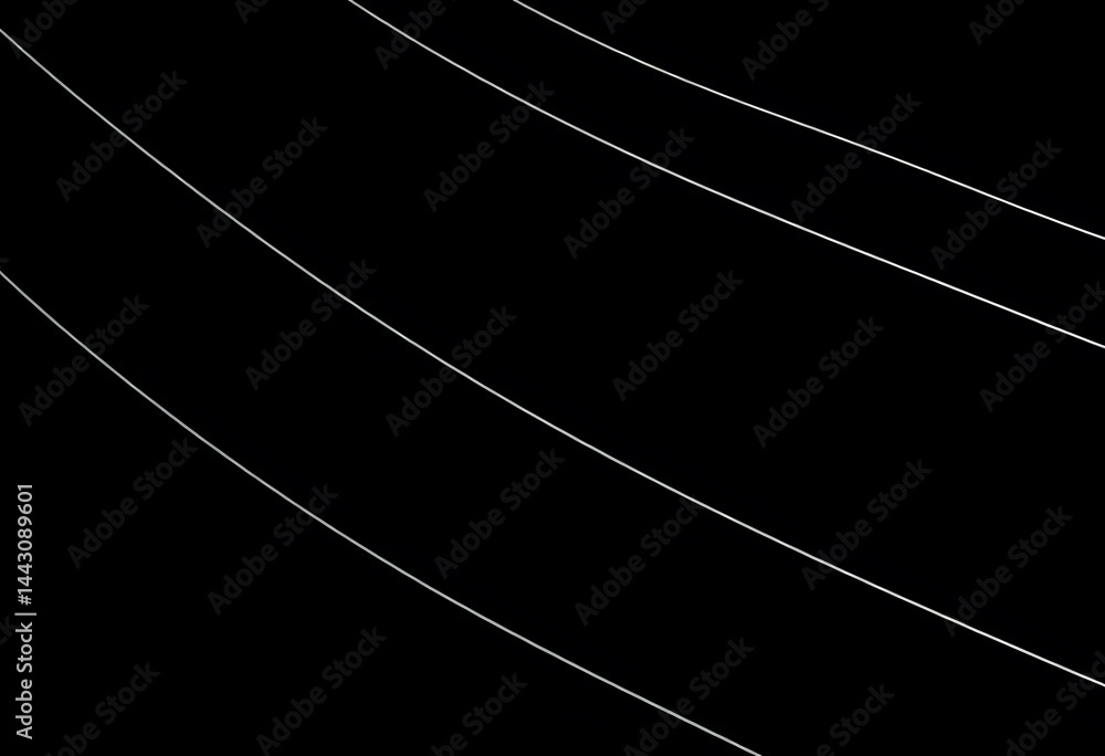 Leinwandbilder abstract white lines dance on black background. dynamic flowing curves create motion. soft, gentle s