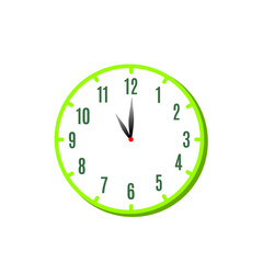 11 o'clock flat icon isolated on white
