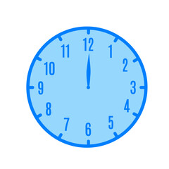 12 o'clock duotone icon isolated on white