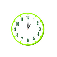 1 o'clock flati icon isolated on whute