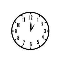 2 o'clock line icon isolated on white