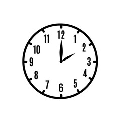 2 o'clock line icon isolated on white