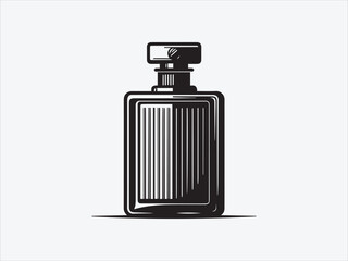 Perfume Bottle Silhouette / icon with Elegant Shape for Beauty, Fragrance, and Cosmetic- Vector Art and Illustrations