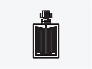 Perfume Bottle Silhouette / icon with Elegant Shape for Beauty, Fragrance, and Cosmetic- Vector Art and Illustrations