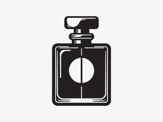Perfume Bottle Silhouette / icon with Elegant Shape for Beauty, Fragrance, and Cosmetic- Vector Art and Illustrations