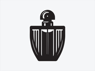 Perfume Bottle Silhouette / icon with Elegant Shape for Beauty, Fragrance, and Cosmetic- Vector Art and Illustrations