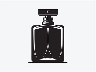 Perfume Bottle Silhouette / icon with Elegant Shape for Beauty, Fragrance, and Cosmetic- Vector Art and Illustrations