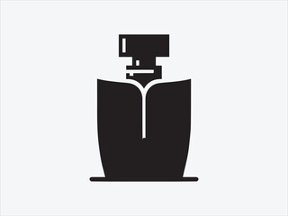 Perfume Bottle Silhouette / icon with Elegant Shape for Beauty, Fragrance, and Cosmetic- Vector Art and Illustrations