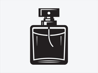 Perfume Bottle Silhouette / icon with Elegant Shape for Beauty, Fragrance, and Cosmetic- Vector Art and Illustrations
