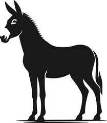 Vector silhouette of a mule