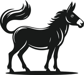Vector silhouette of a mule