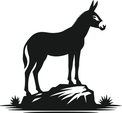 Vector silhouette of a mule