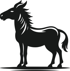 Vector silhouette of a mule