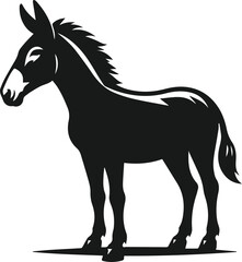 Vector silhouette of a mule
