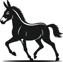 Vector silhouette of a mule