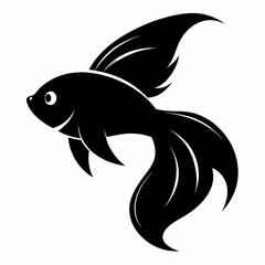 Obraz premium Fish vector silhouette on white background