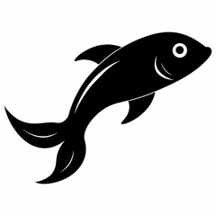 Fish vector silhouette on white background