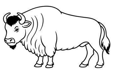 Minimalist Musk Ox Vector