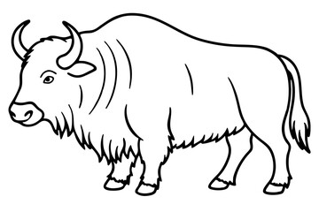 Minimalist Musk Ox Vector