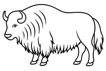 Minimalist Musk Ox Vector