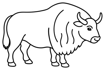 Minimalist Musk Ox Vector