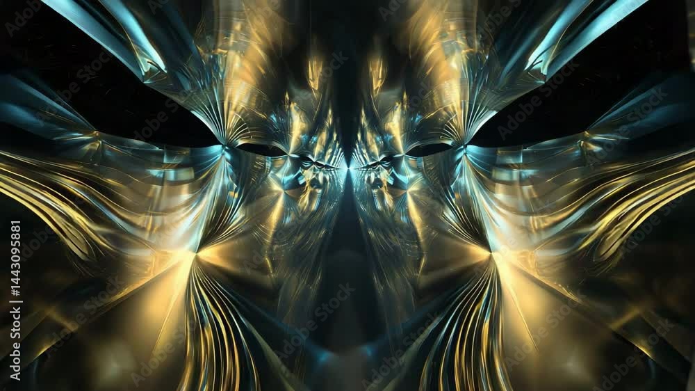 Poster abstract computer screen displaying complex designs and patterns in a multilayered digital landscape