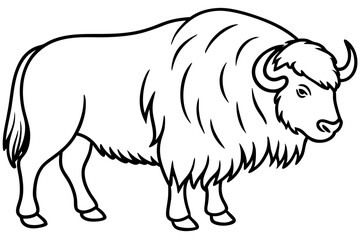 Minimalist Musk Ox Vector