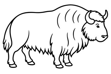 Minimalist Musk Ox Vector