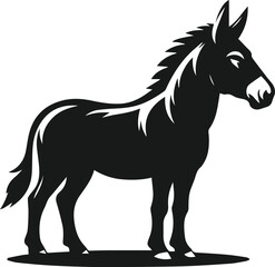 Vector silhouette of a mule