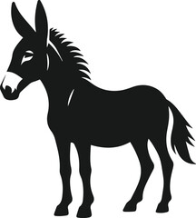 Vector silhouette of a mule