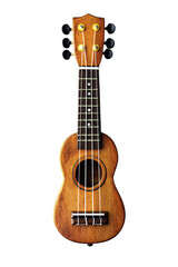 Isolated Wooden Ukulele with Simple Design