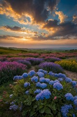 Fototapeta premium A vibrant blooming landscape