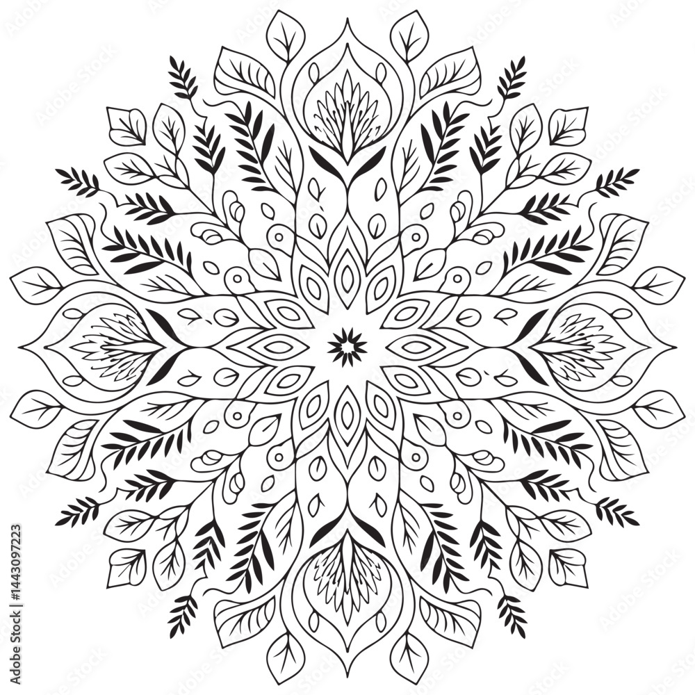 Poster circular pattern in the form of a mandala. henna tatoo mandala. mehndi style. decorative pattern in 