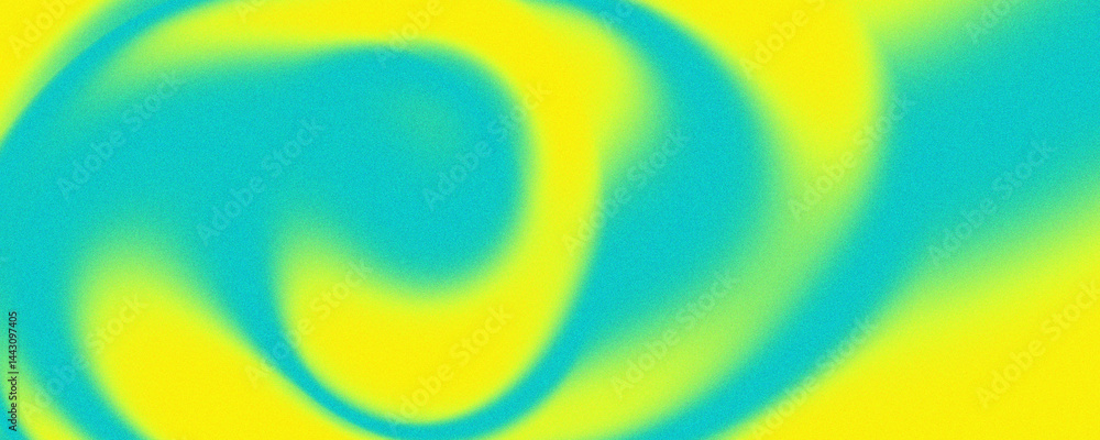 Poster abstract yellow blue grainy gradient background noise texture backdrop header design element