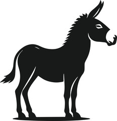 Vector silhouette of a mule