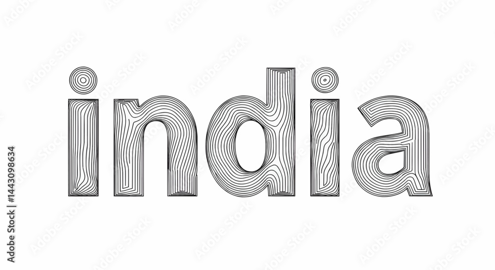Poster abstract monochromatic designs of thin, wavy, concentric black lines on a white background define th