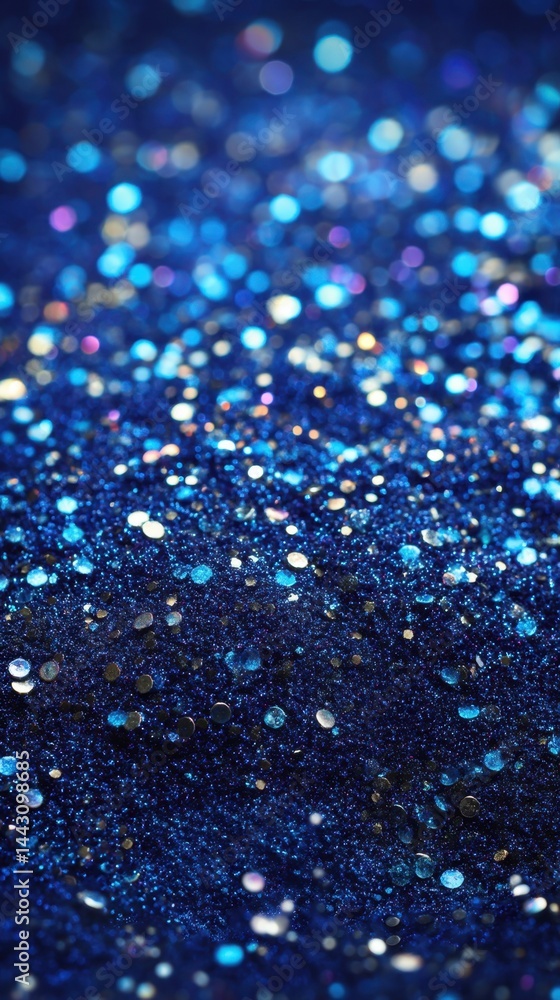 Aufkleber luminous sapphire glitter texture with bokeh effect creating depth and glamour for festive backgroun