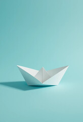 Naklejka premium paper boat on the water