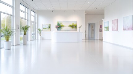 Modern art gallery interior
